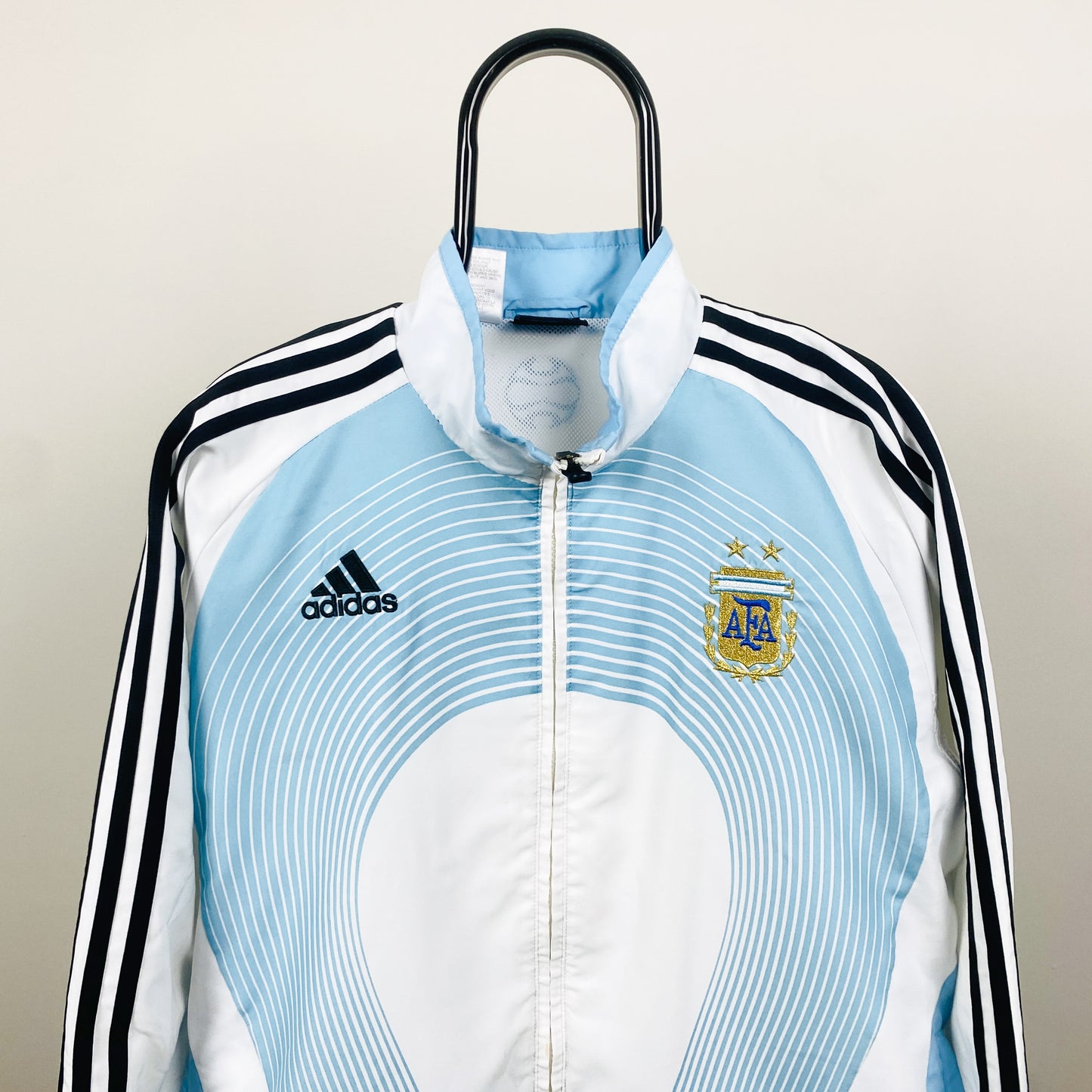 90s Adidas Argentina Windbreaker Jacket White Medium