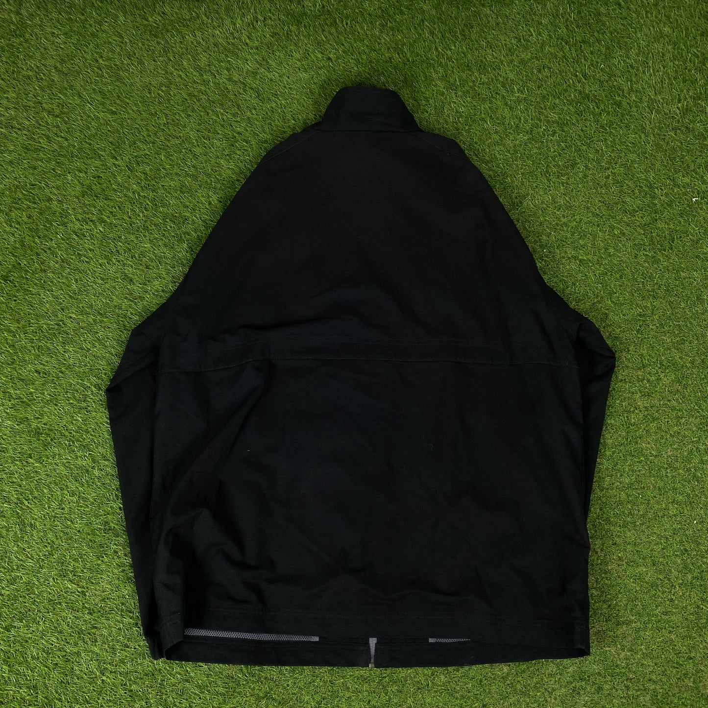 90s Nike Piping Windbreaker Tracksuit Set Jacket + Joggers Black XL