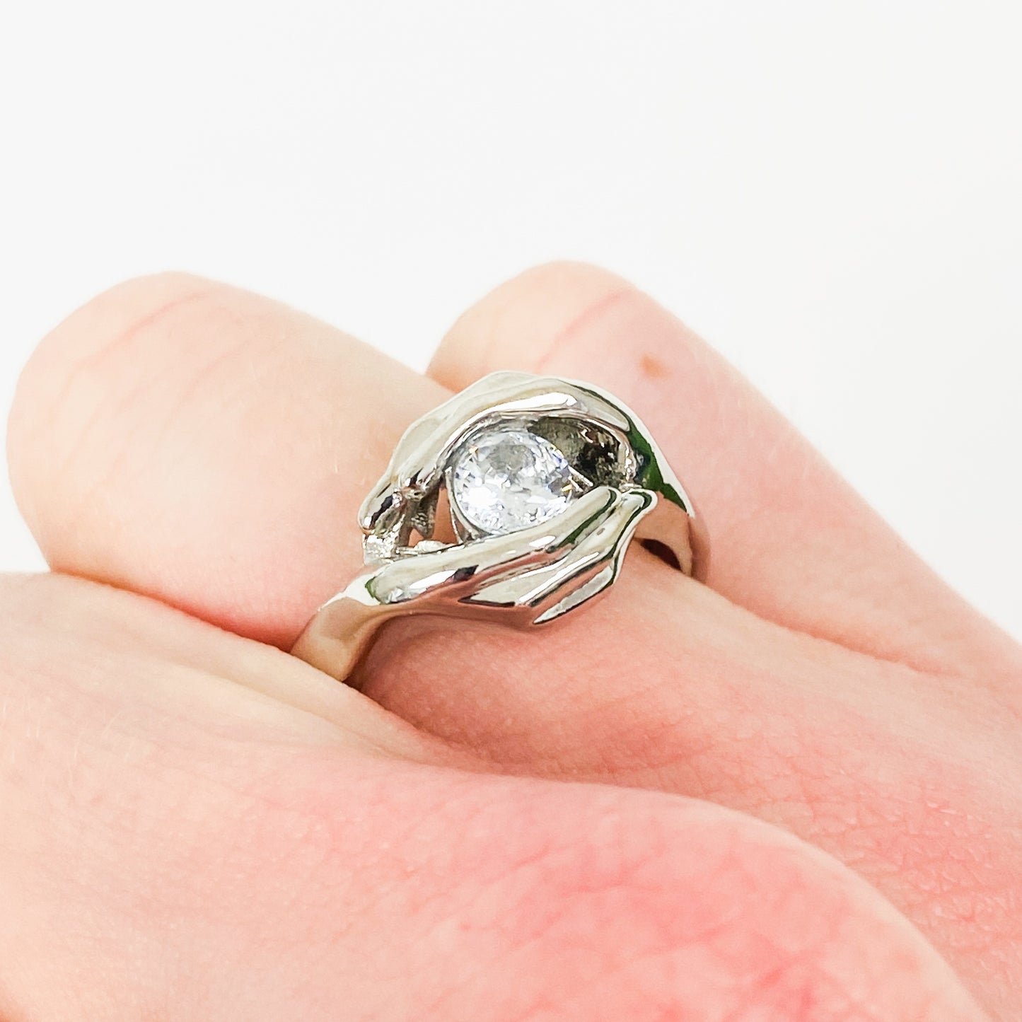 Vintage Mystic Gemstone Ring Silver
