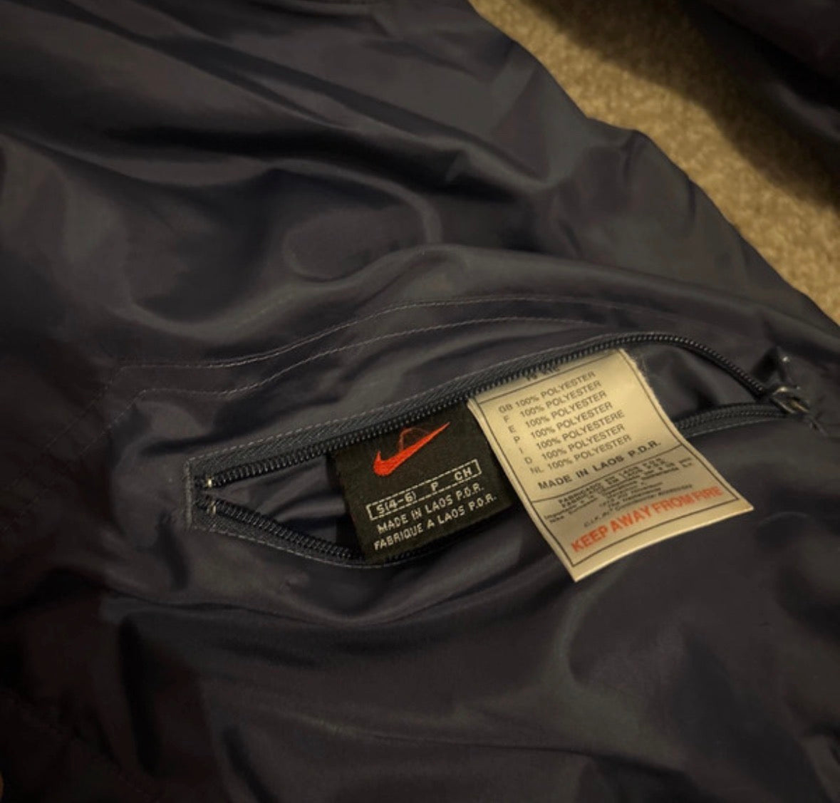 90s Nike Reversible Fleece Coat Jacket Blue Small