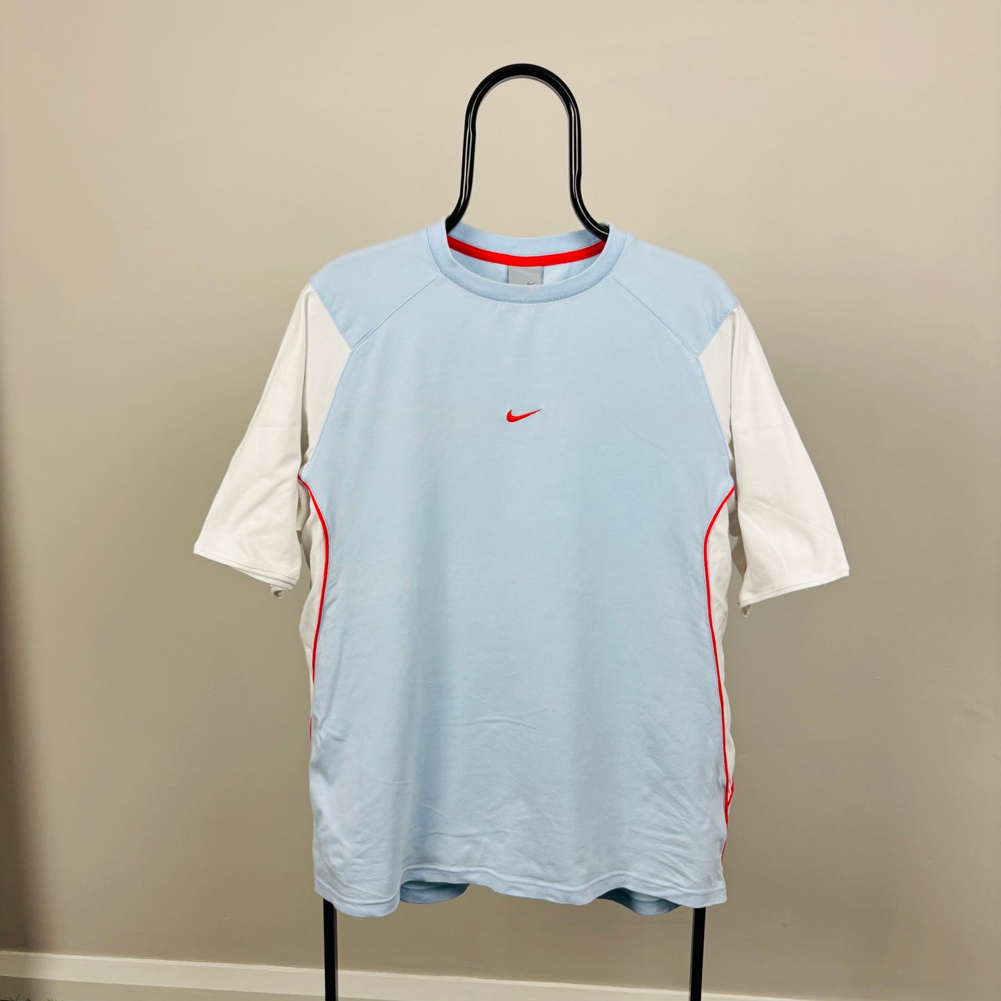 00s Nike Centre Swoosh T-Shirt Baby Blue Large