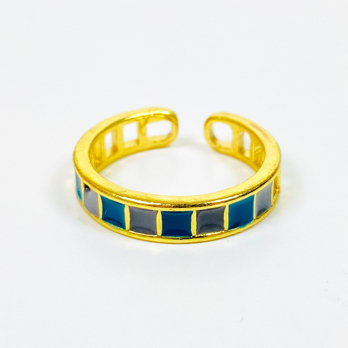 Vintage Retro Adjustable Gem Ring Gold