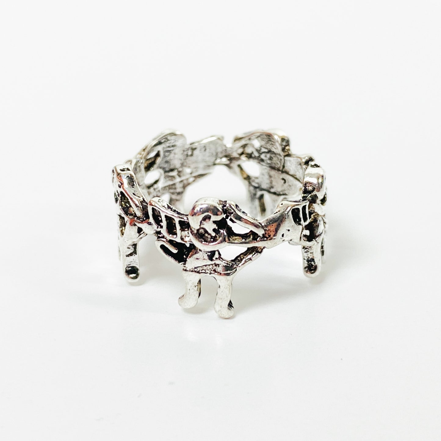 Retro Cherub Pinky Ring Silver