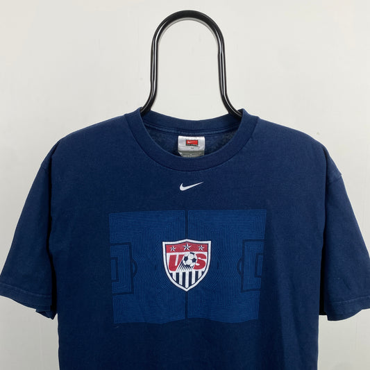 00s Nike USA Football T-Shirt Blue Medium