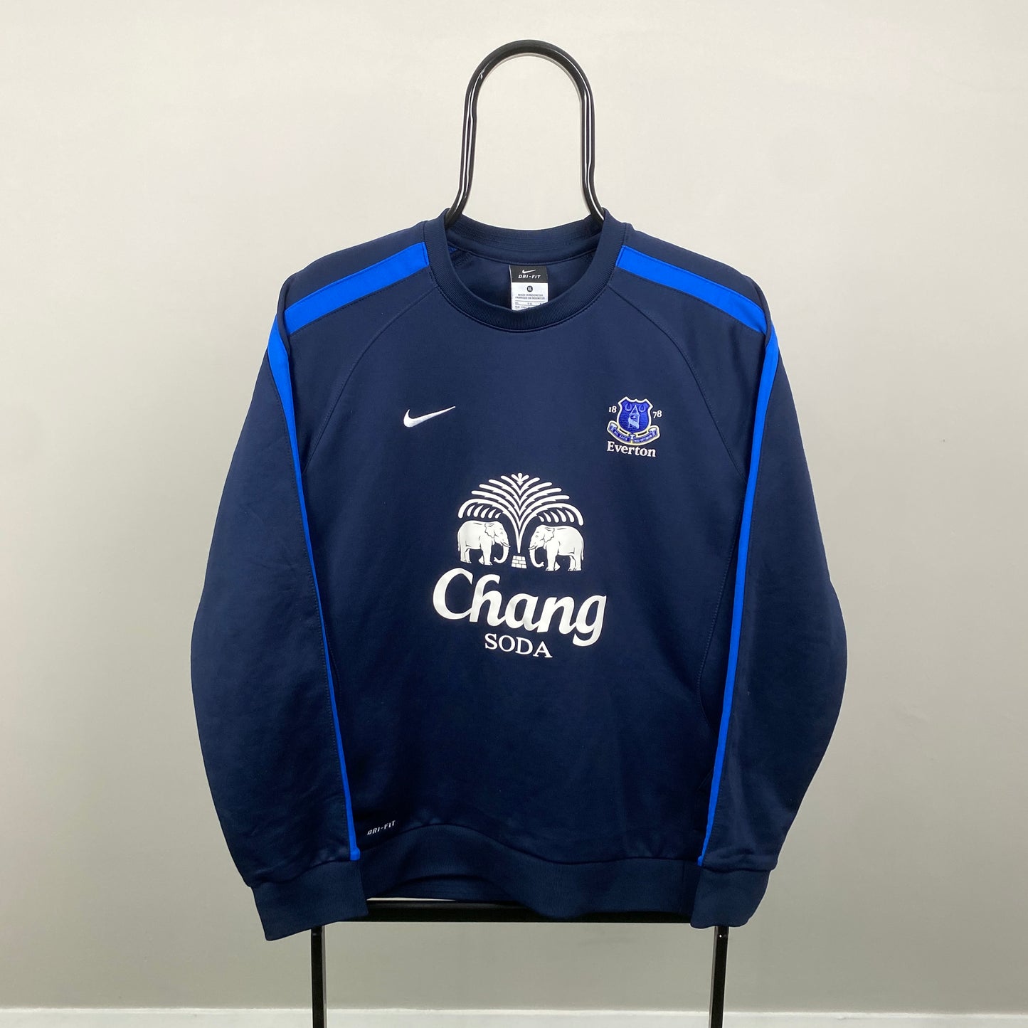 00s Nike Everton Sweatshirt Blue Small