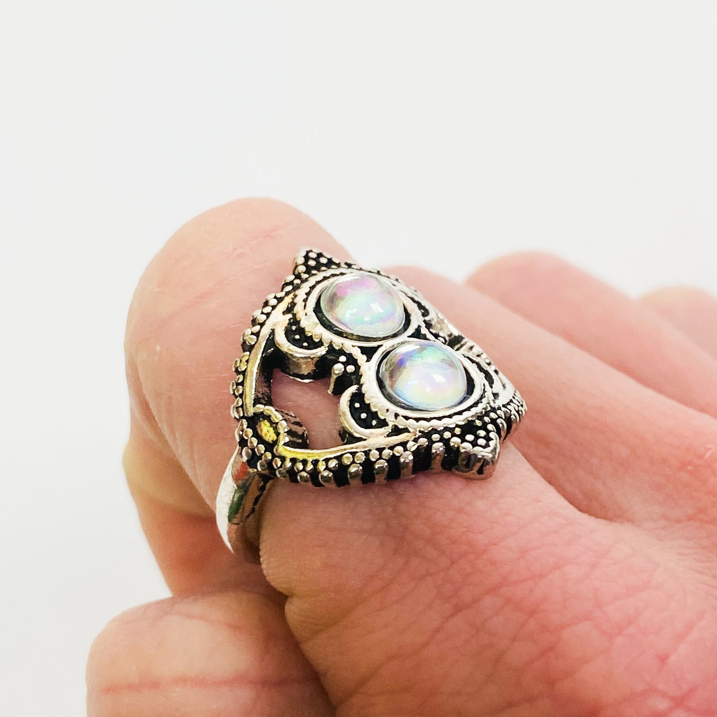 Retro Cluster Ring Silver