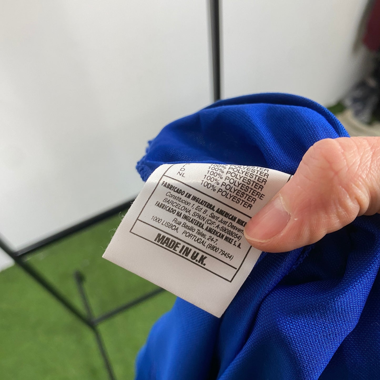 90s Nike Italy Zola Football Shirt T-Shirt Blue Small