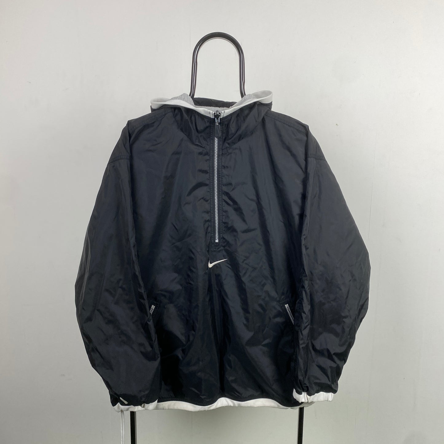 90s Nike Reversible Windbreaker Coat Jacket Black Medium