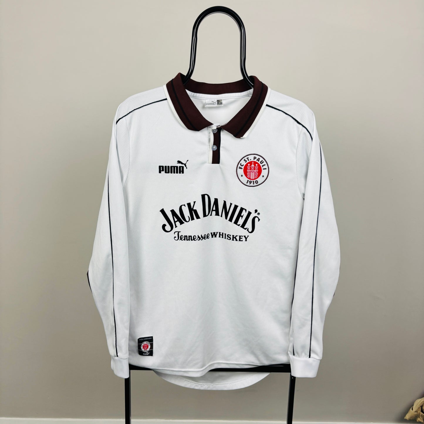 90s Puma St Pauli Football Shirt T-Shirt White Small