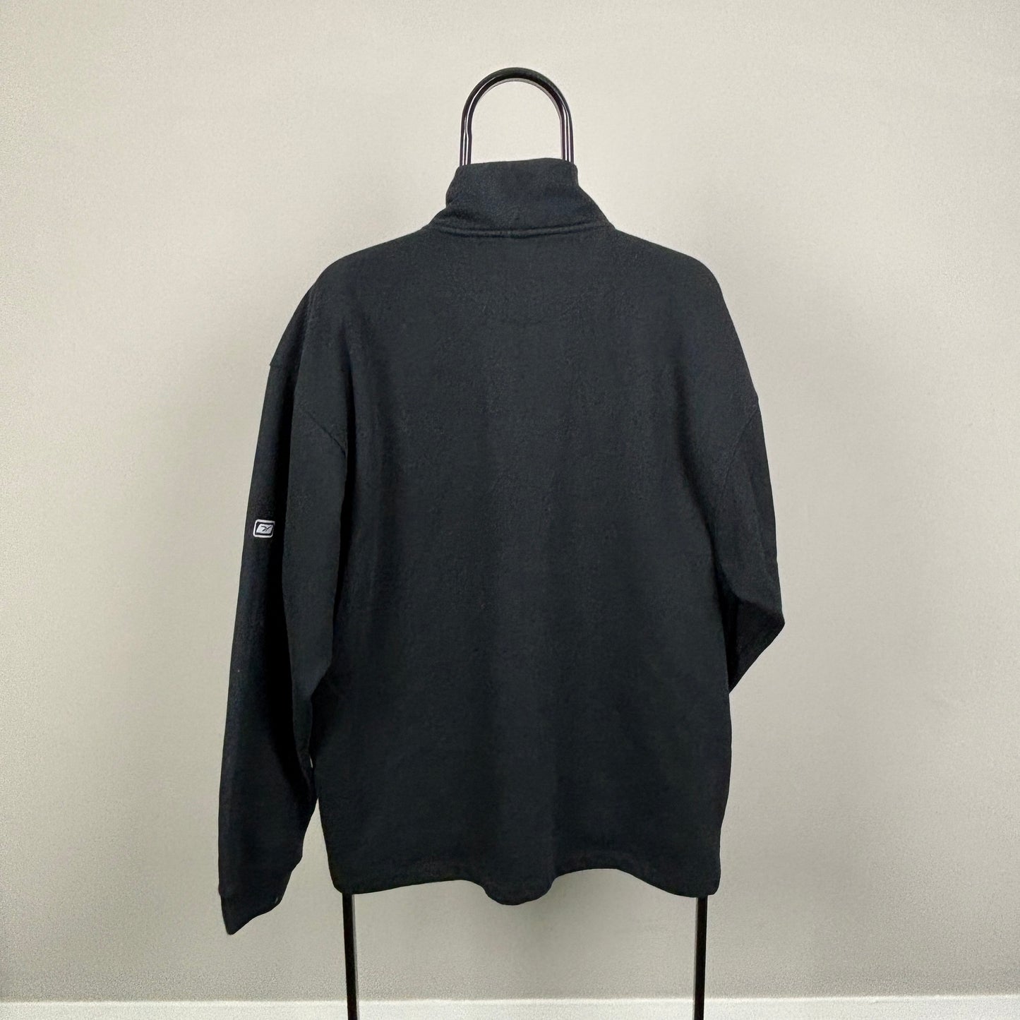 00s Reebok 1/4 Zip Sweatshirt Black Large