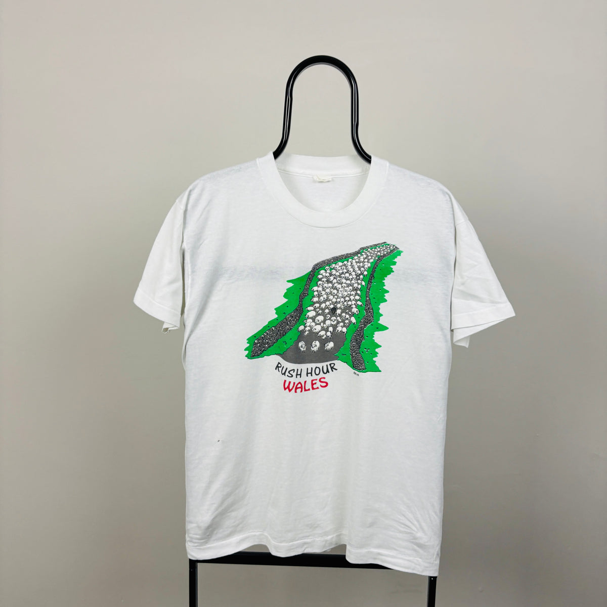 90s Wales Tourist T-Shirt White Small