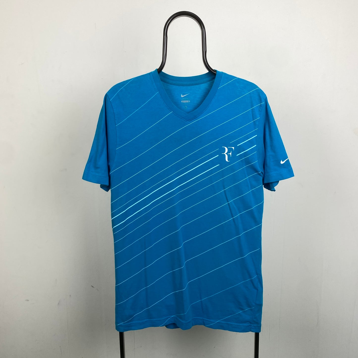 00s Nike Roger Federer T-Shirt Blue Medium