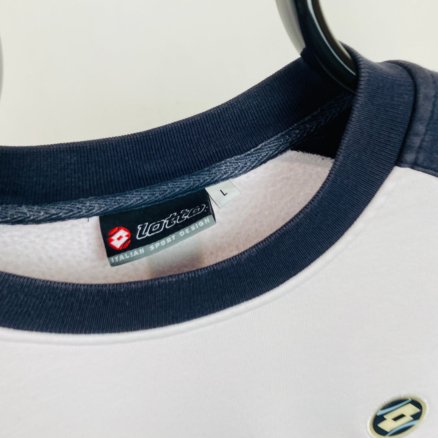 Retro Lotto Tennis Sweatshirt White Large