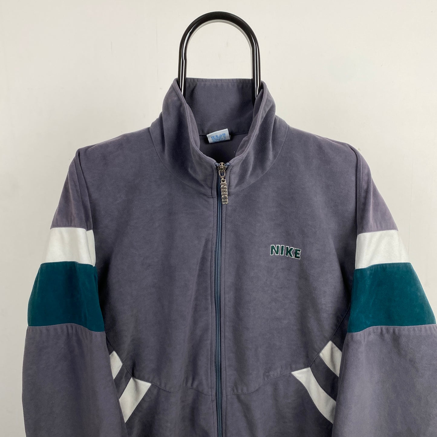 00s Nike Velour Windbreaker Jacket Blue Large