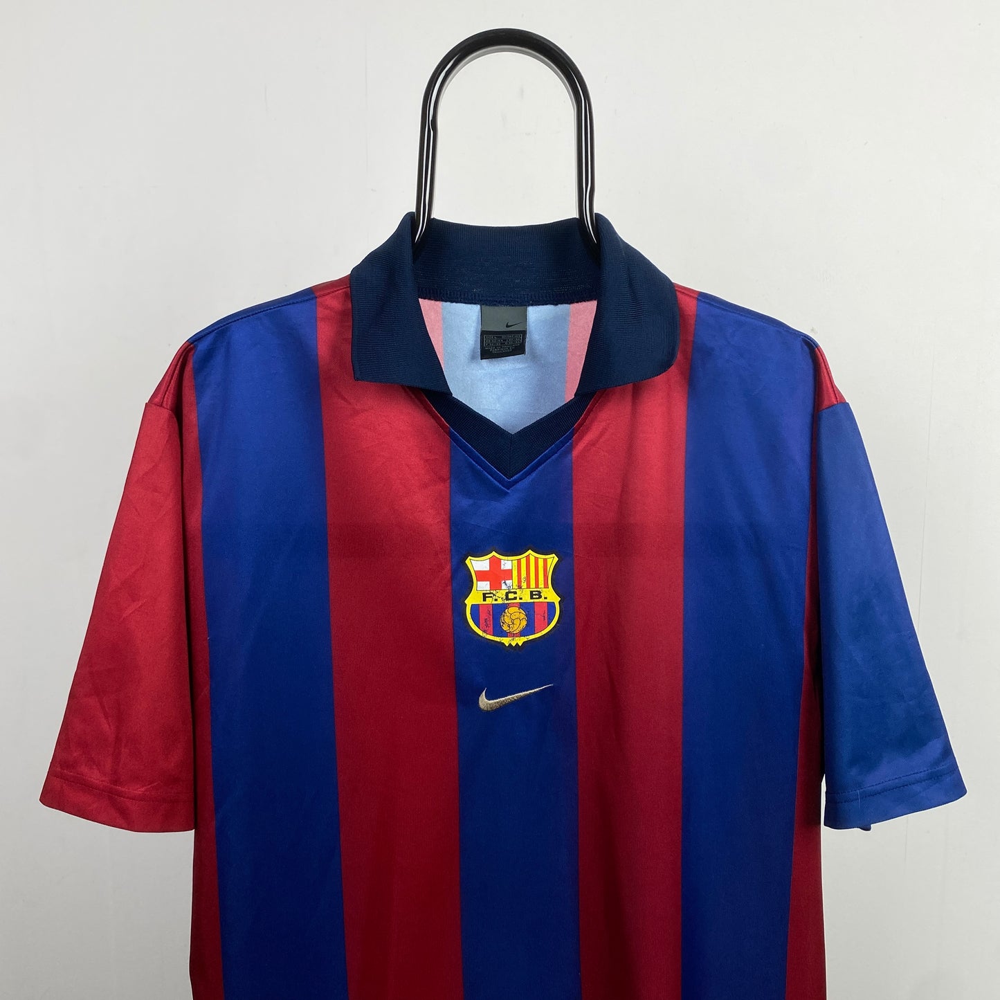 90s Nike Barcelona Football Shirt T-Shirt Red Large