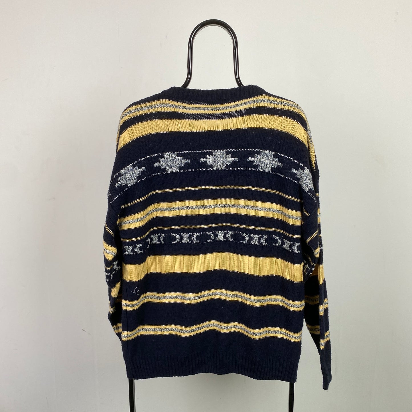 Retro Knit Sweatshirt Blue XL