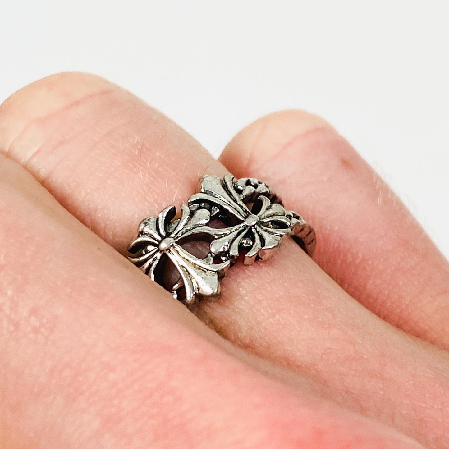 Vintage Adjustable Antique Duo Ring Silver