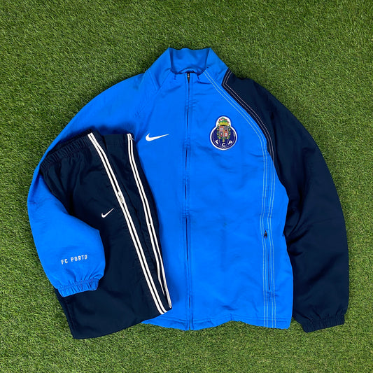 00s Nike Inter Milan T90 Windbreaker Jacket + Joggers Set Blue Small