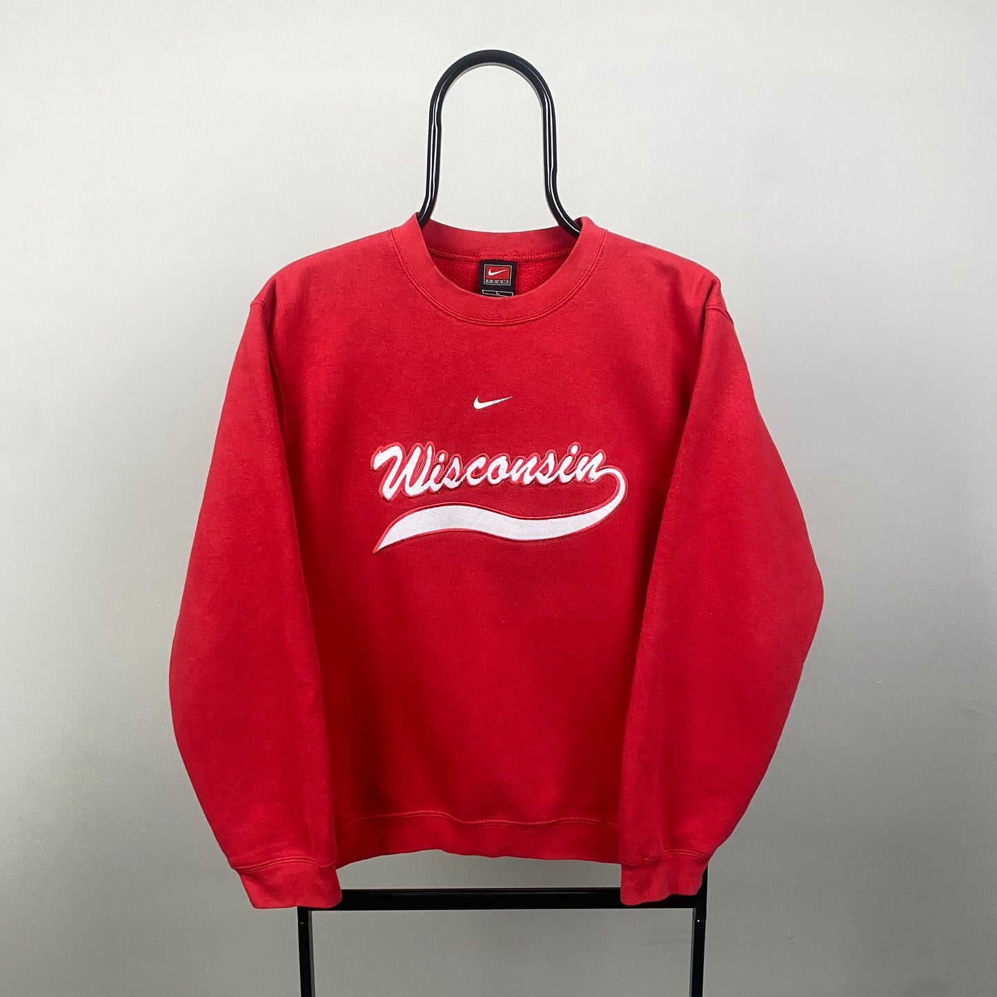 90s Nike Wisconsin Sweatshirt Red Large