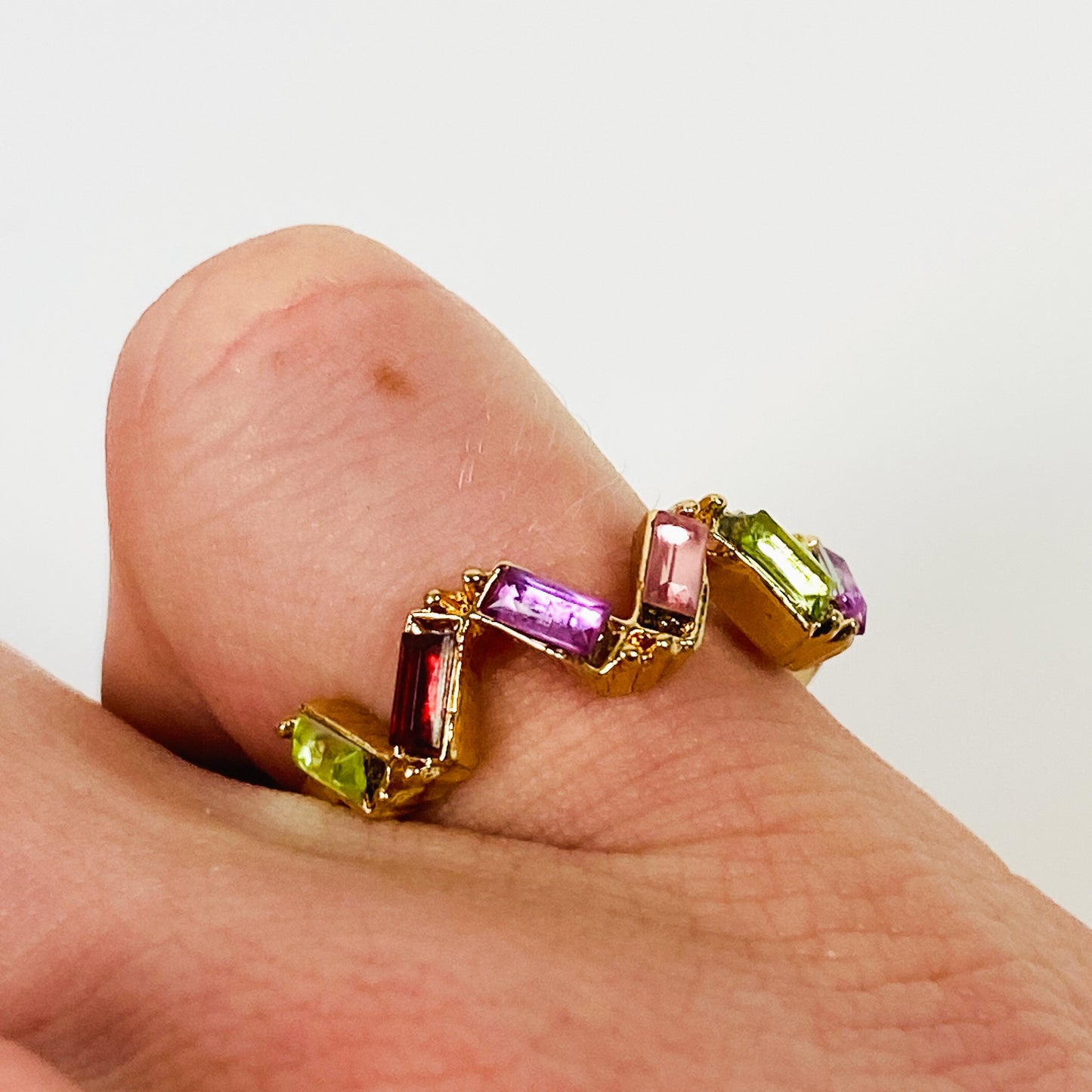 Retro Vintage Gem Ring Gold