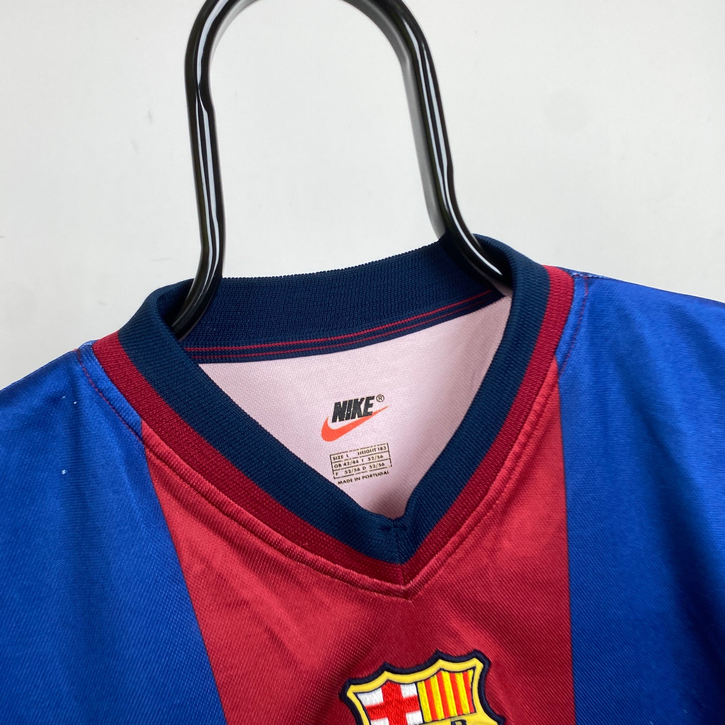 90s Nike Barcelona Football Shirt T-Shirt Red Large