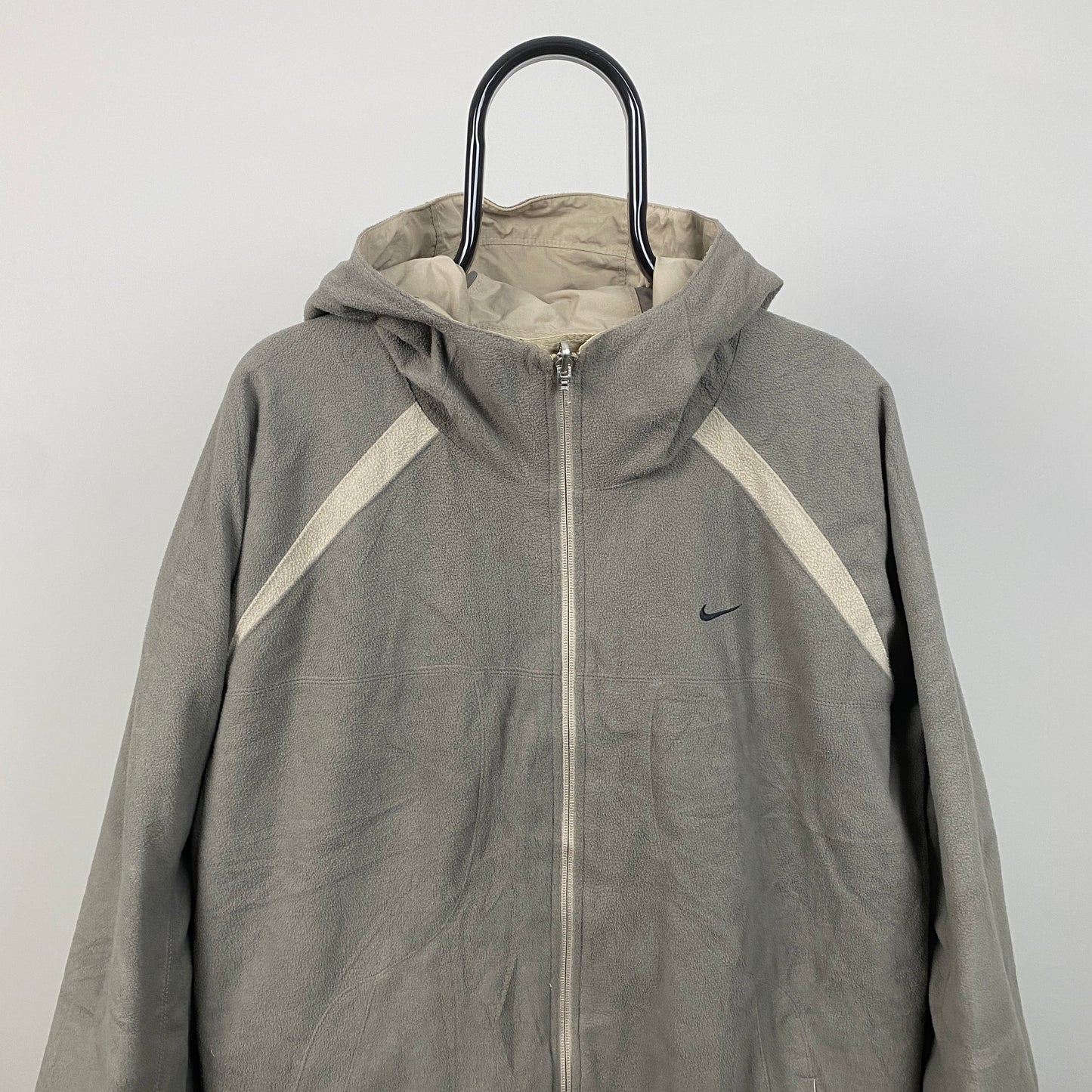 00s Nike Reversible Fleece Coat Jacket Brown XL
