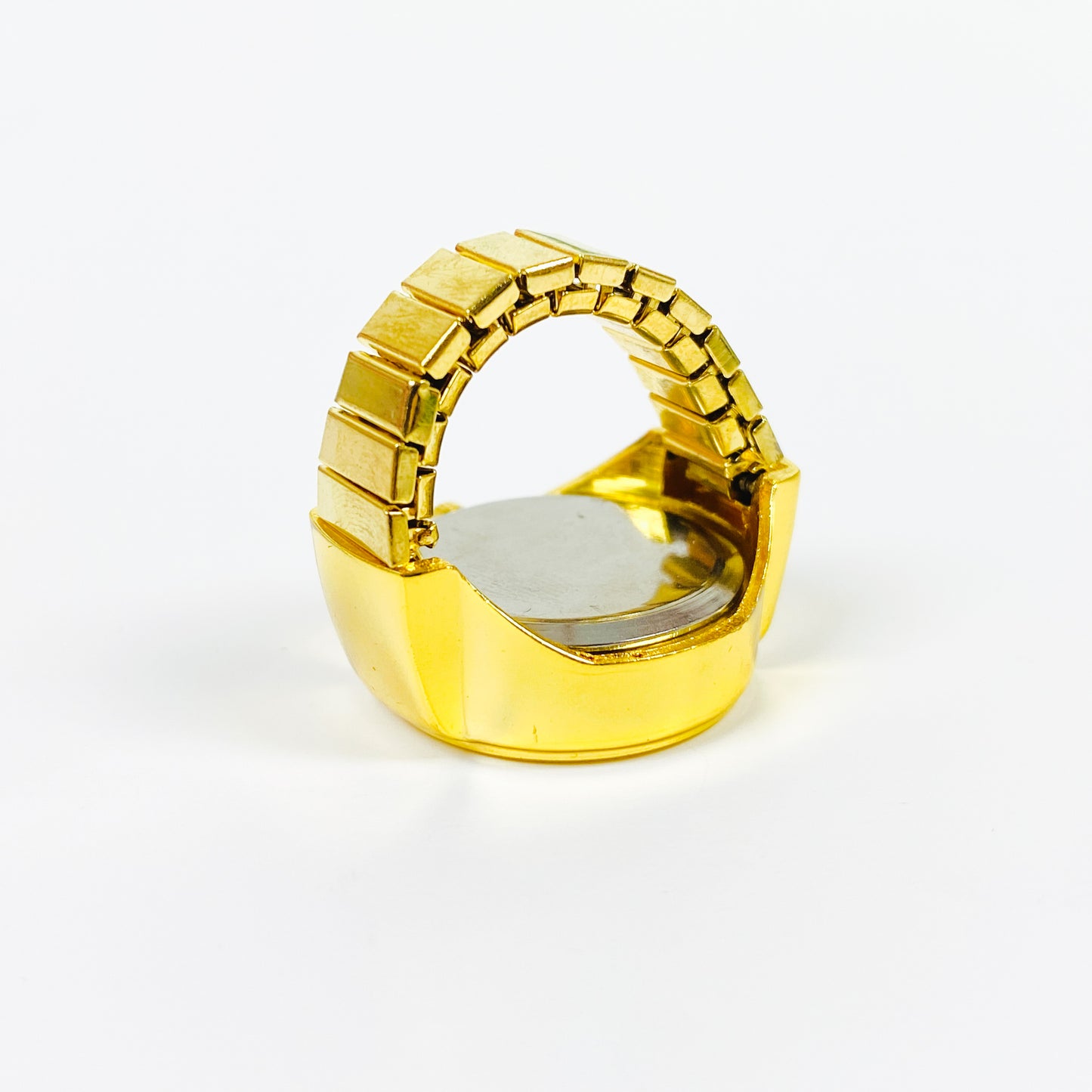Retro Adjustable Watch Ring Gold Green
