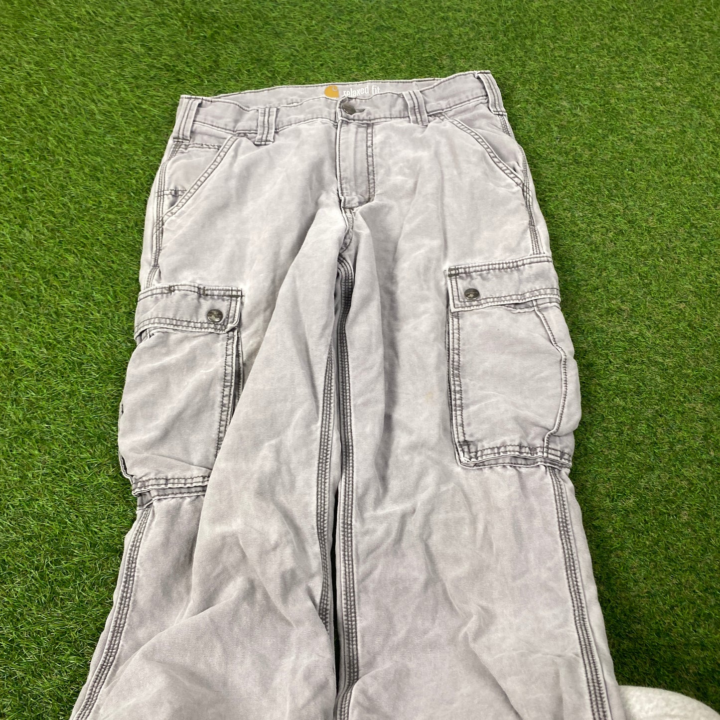 00s Carhartt Workwear Trousers Joggers Grey Medium