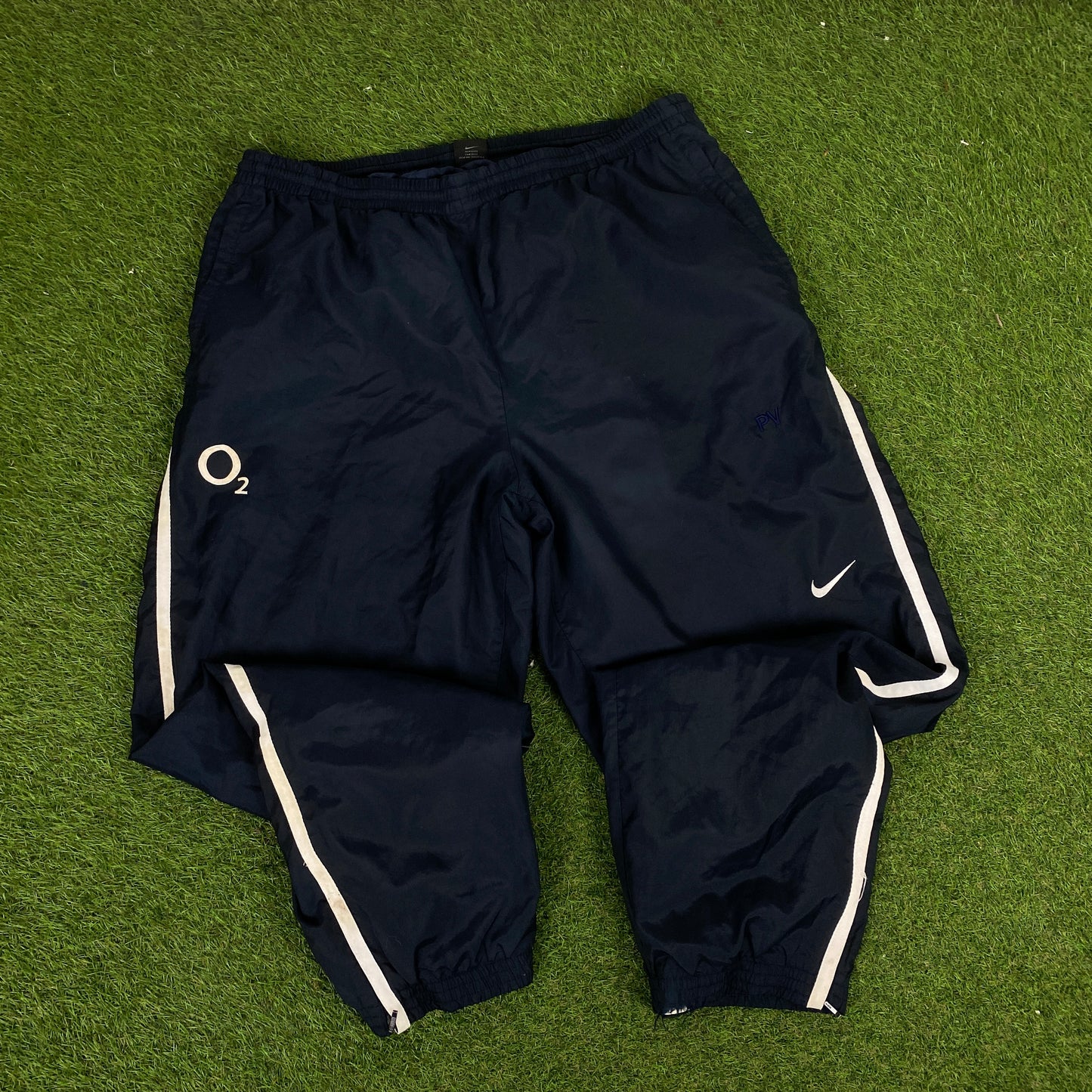 00s Nike Piping Tracksuit Set Windbreaker + Joggers Blue XXL