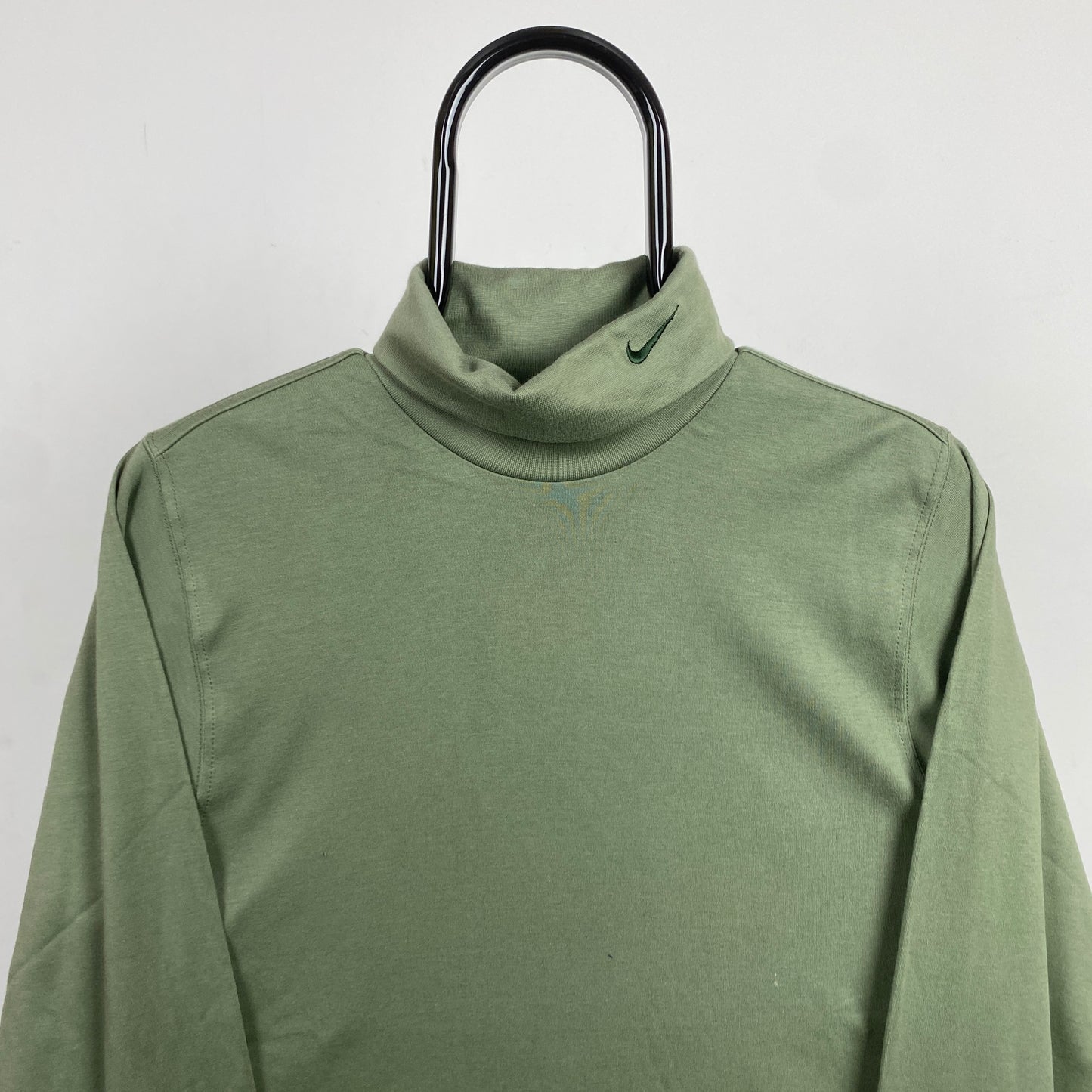 00s Nike Roll Neck Sweatshirt Green XS