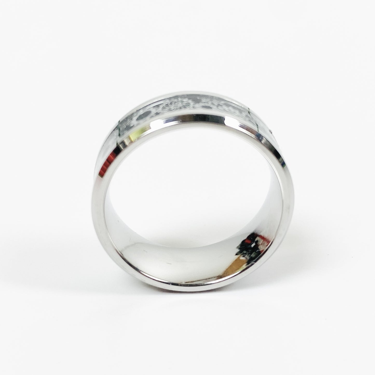 Retro Cog Band Ring Silver