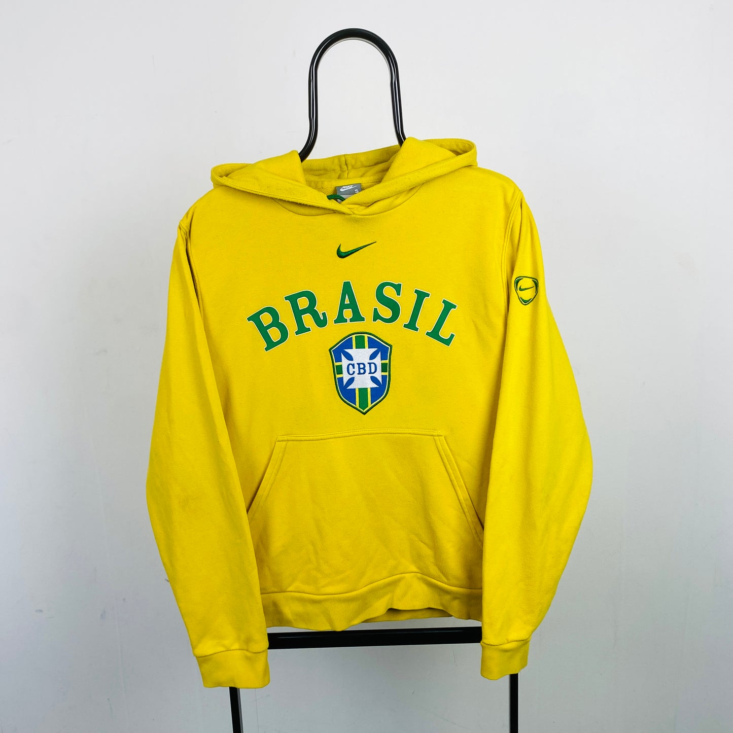 00s Nike Brazil Hoodie Yellow Small