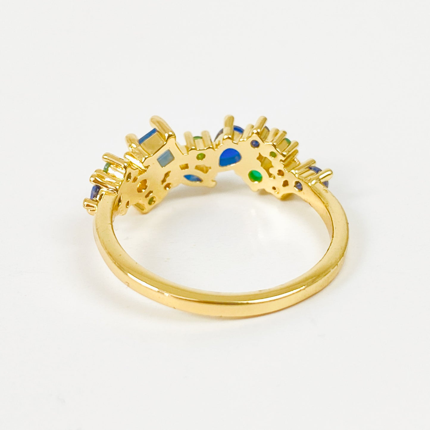 Vintage Antique Cluster Gem Ring Gold