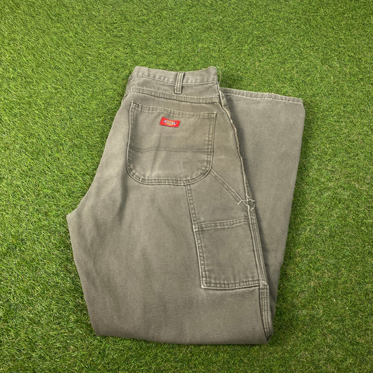 00s Dickies Carpenter Jeans Green 34x32 Large Joggers
