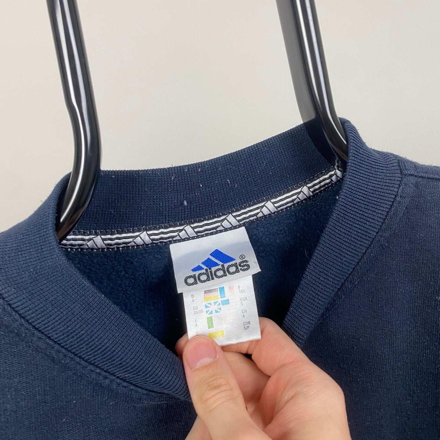 90s Adidas Sweatshirt Blue Small