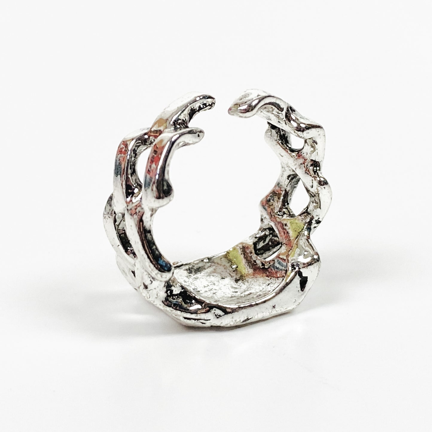Vintage Retro Adjustable Watch Ring Silver