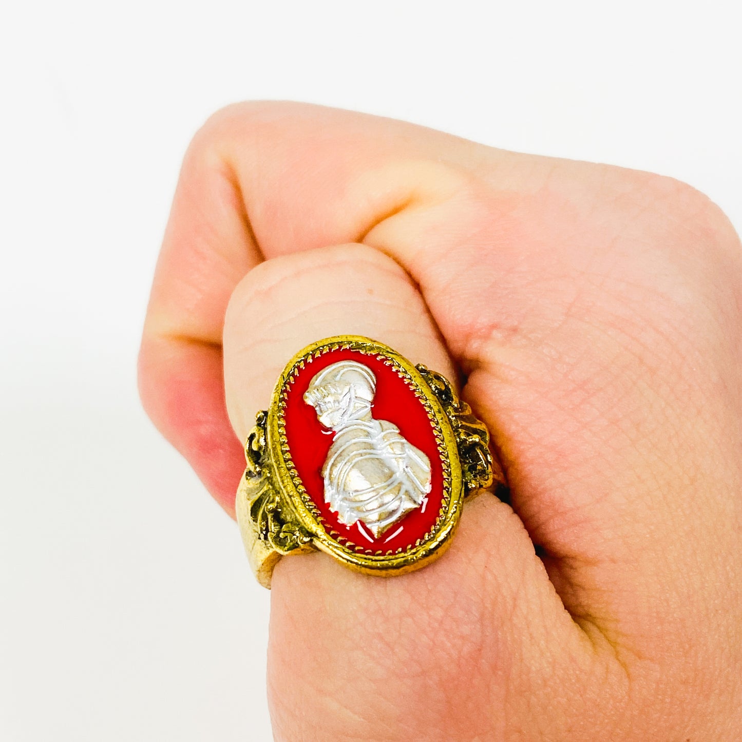 Antique Portait Ring Gold Adjustable