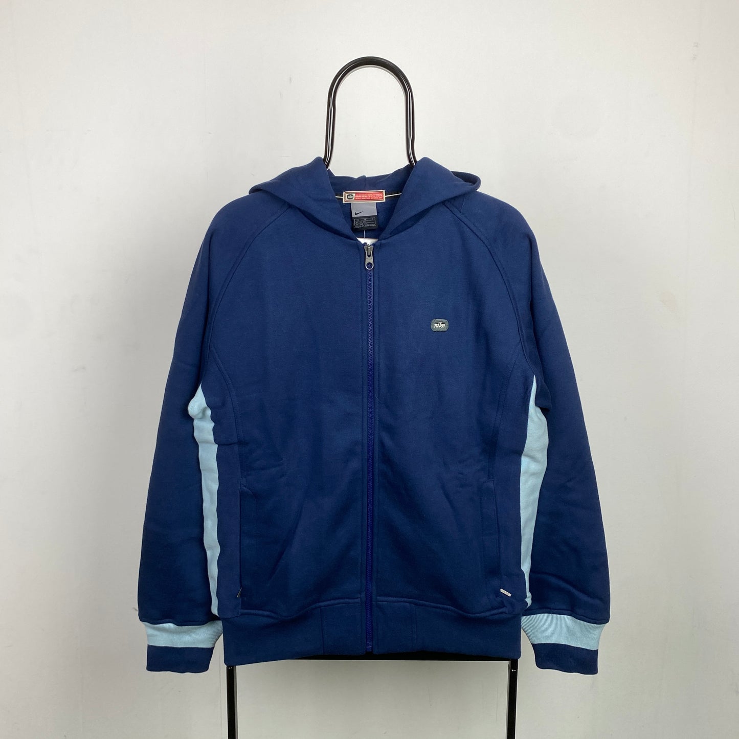 90s Nike Zip Hoodie Blue Small