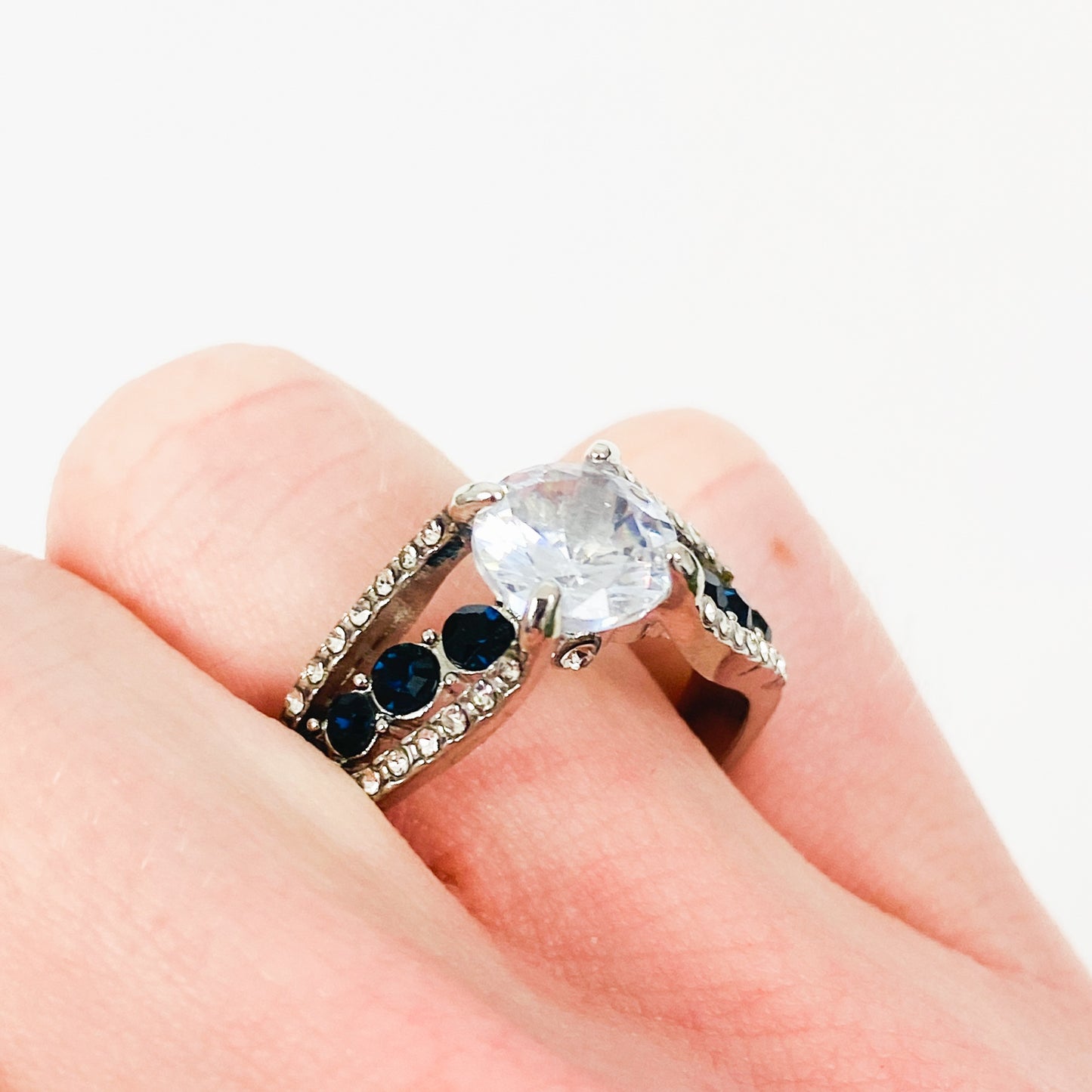 Vintage Signet Gemstone Ring Silver