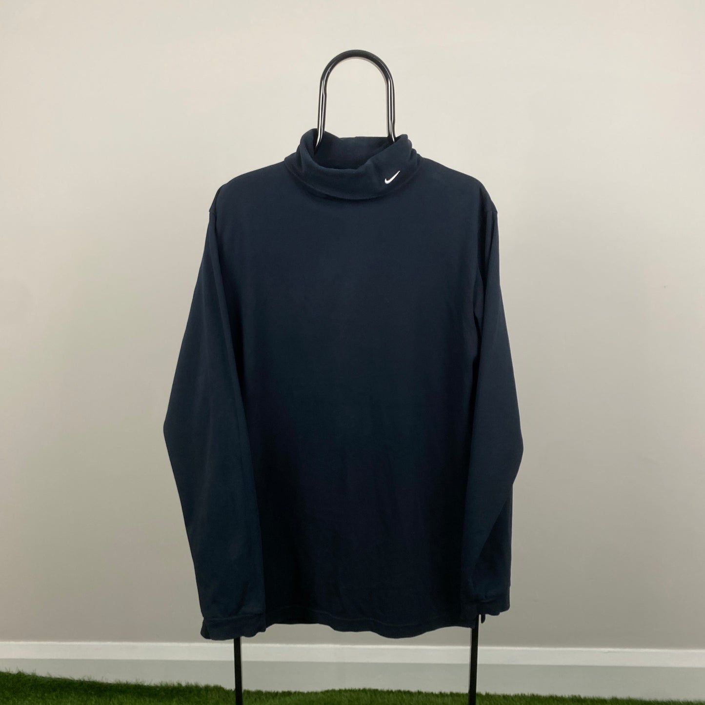 00s Nike Roll Neck Sweatshirt Black Large