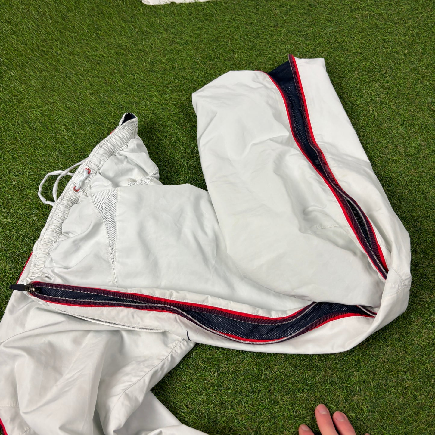 00s Nike Full Zip Piping Joggers White Large