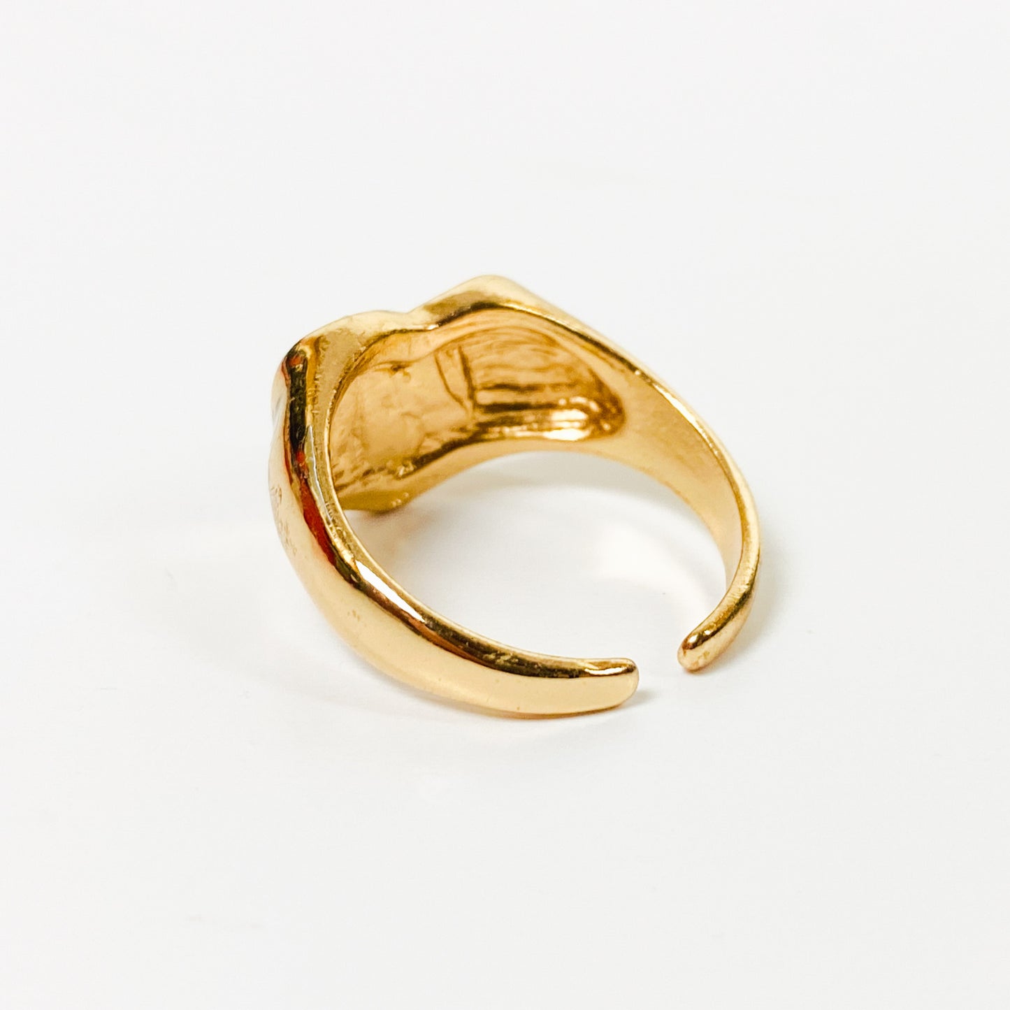 Retro Adjustable Heart Ring Gold