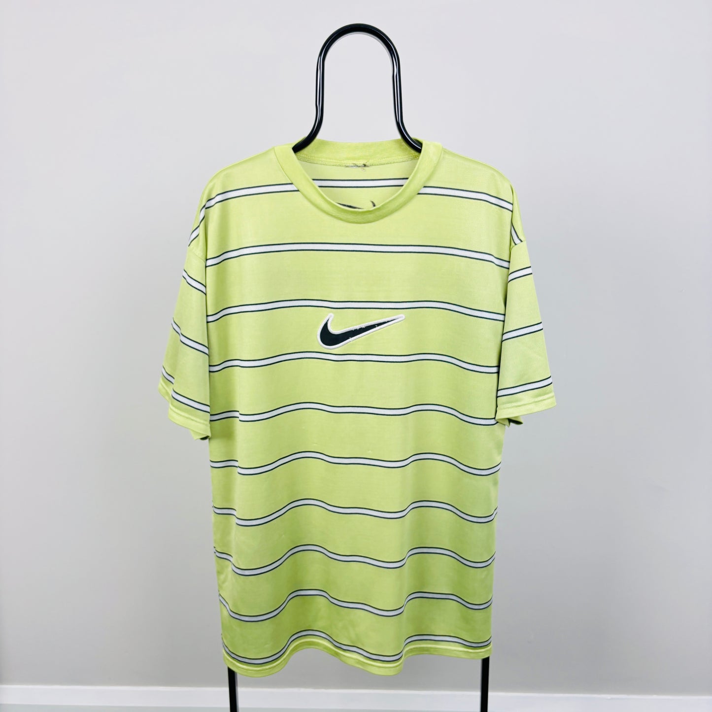 90s Nike Striped T-Shirt Yellow XL