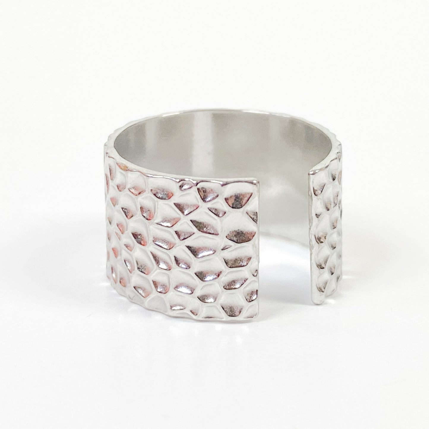 Vintage Retro Adjustable Dent Ring Silver