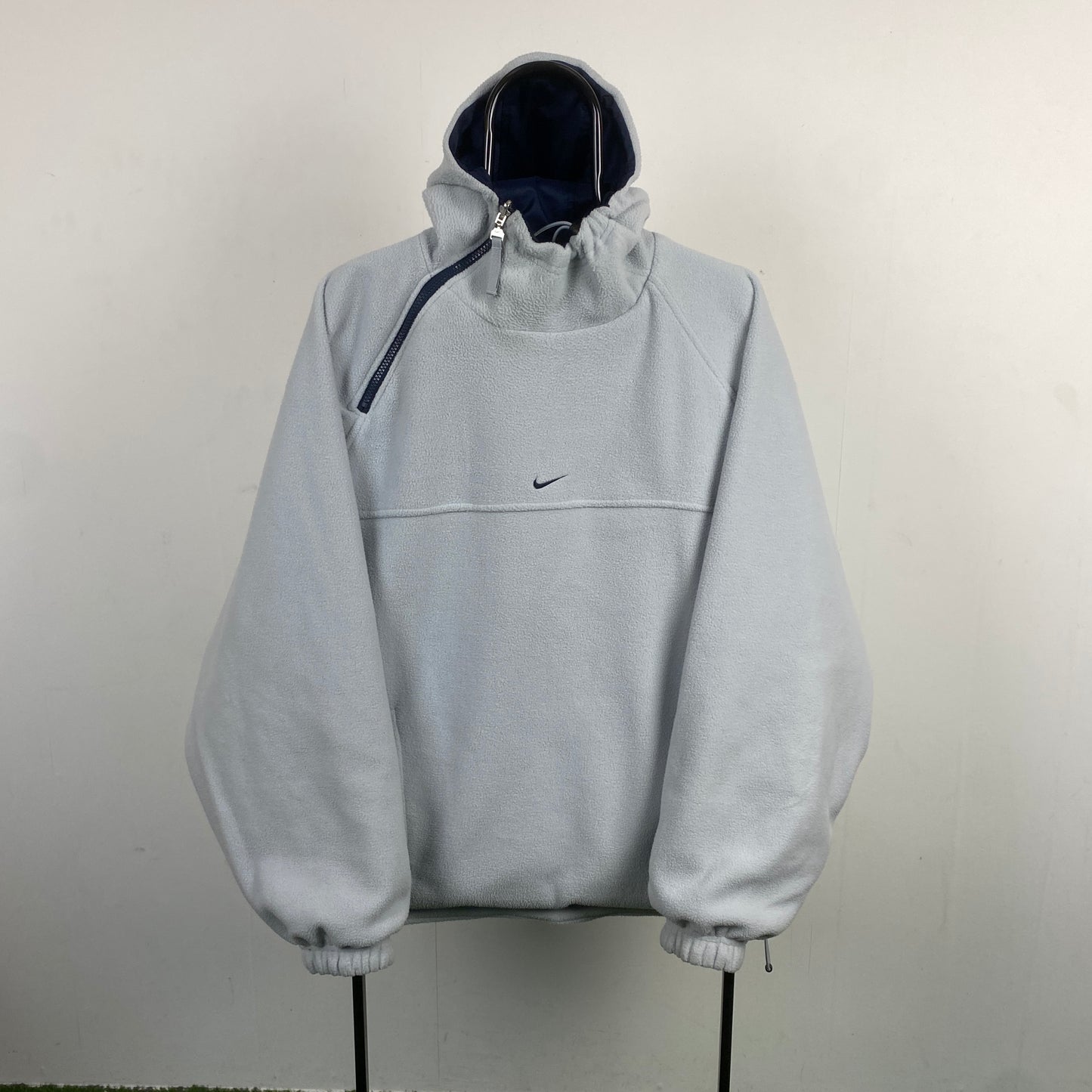 00s Nike Reversible Sidewinder Fleece Coat Jacket Blue Small