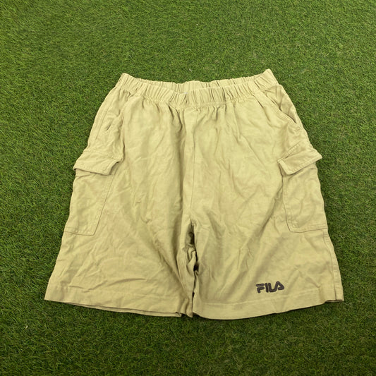 Retro Fila Cotton Cargo Shorts Brown Small