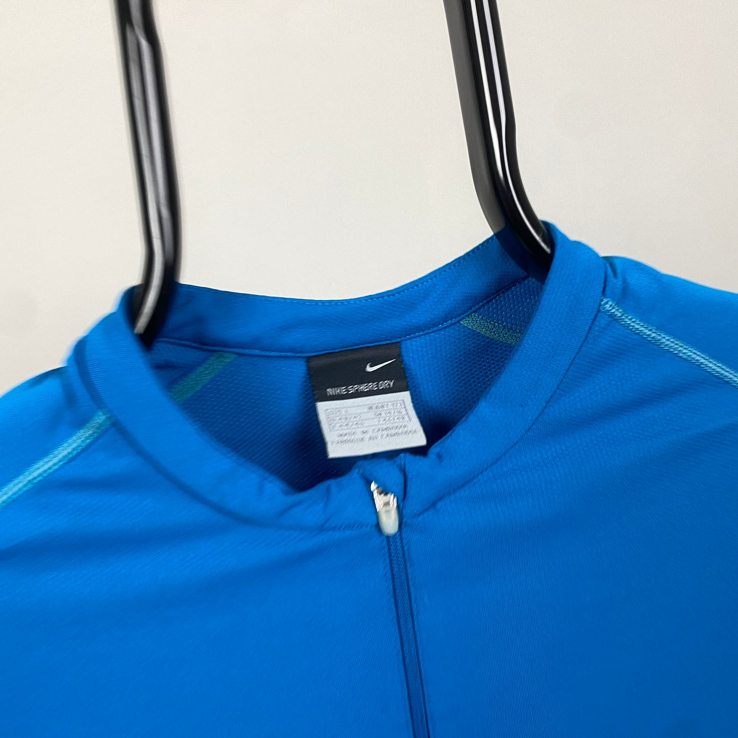 00s Nike Sphere Dry Panelled Long Sleeve T-Shirt Blue Large