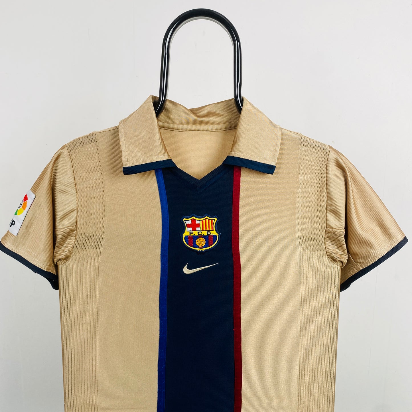 90s Nike Barcelona Football Shirt T-Shirt Gold XS