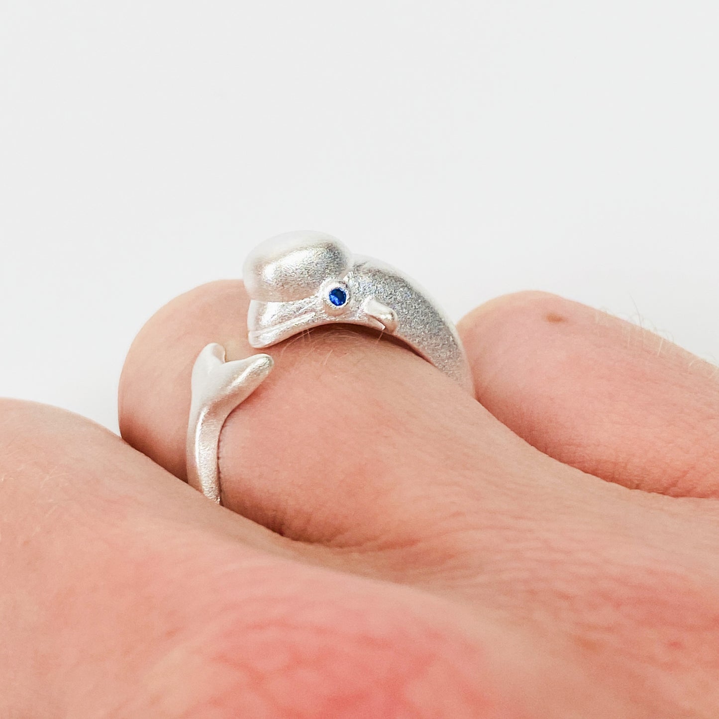 Vintage Retro Adjustable Dolphin Ring Silver