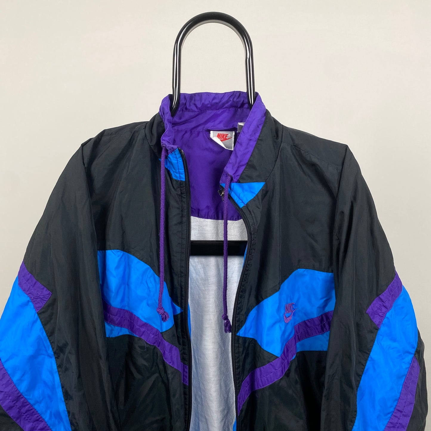 90s Nike Windbreaker Jacket Black Medium